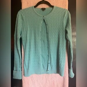 🔔🕊️LAST CHANCE BNC Talbots Blue Teal Button Up Long Sleeve Cardigan